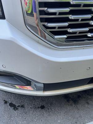 Bumper still dirty with bugs