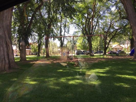 A nice shady park across the street.