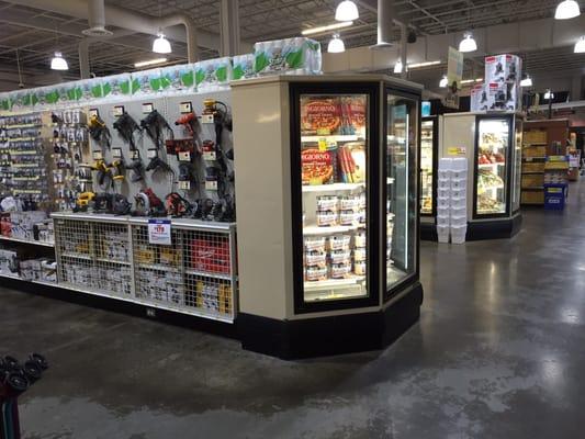 Ice cream right next to power tools!