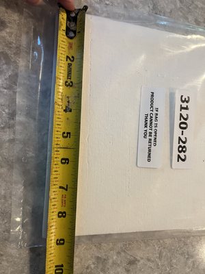 Is less than 9" but should be 9 1/4"