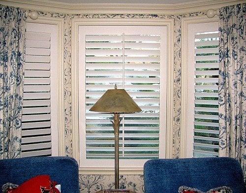 New living room plantation shutters