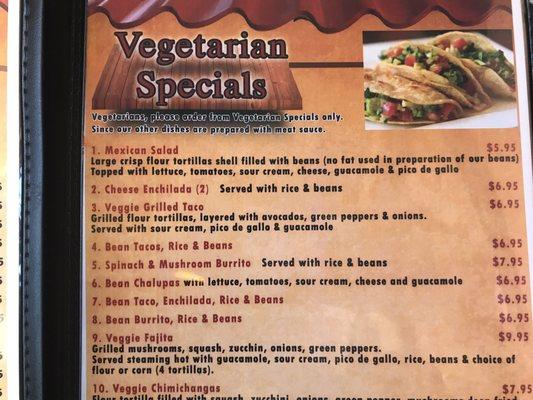 Vegetarian options