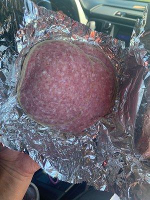 Can you see around the salami ?!!!! How old it looks . And smelled rotten !!!