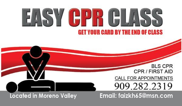 Fast and easy cpr classes in just a few hours get cpr certified in moreno valley ca 92555.  Thanks for my cpr certificate