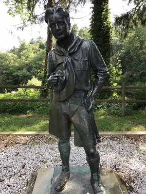 Boys scout bronze statue