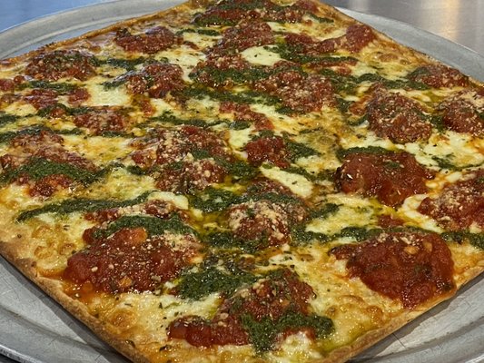 Our most famous Original thin crust Grandma Pizza