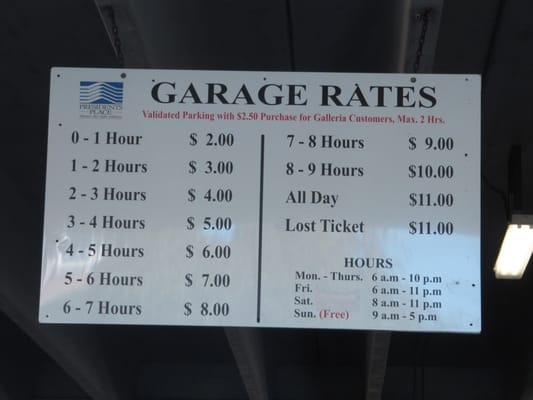 garage rates 9/2012