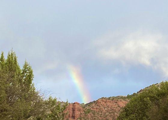 Beautiful rainbow after a light early-morning rain!