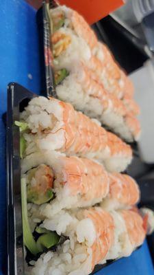 5 Work rolls add Ebi Shrimp on top