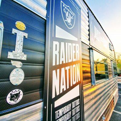 Raiders Home Game Activation by Vegas Temporary Tattoos