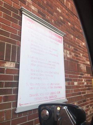 Might be time for a new drive-thru pharmacy instruction sign CVS