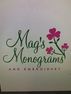 MK Embroidery is now Mag's Monograms and Embroidery