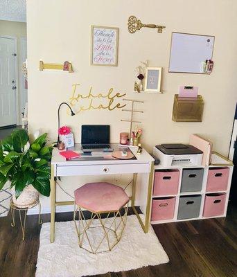 Created an at home office area for a client.