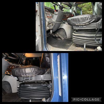 Before and after of a tractor trailer interior!