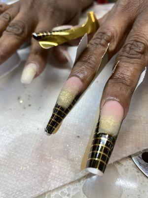 Sculpted nails not done yet but they will look beautiful