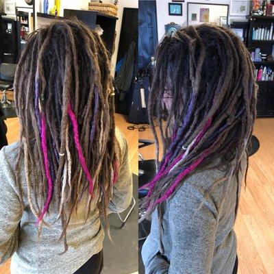 Colored dreadlocks, natural dreadlocks, Boise dreadlocks