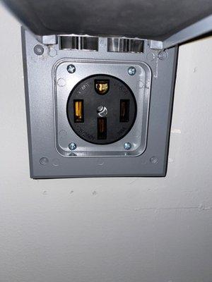 50 amp outlet inside garage