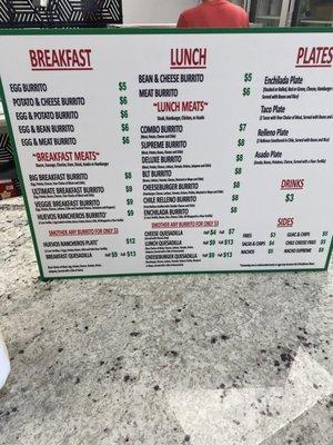 New menu