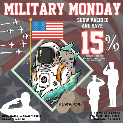 Military Monday:  Show Valid ID and Save 15%