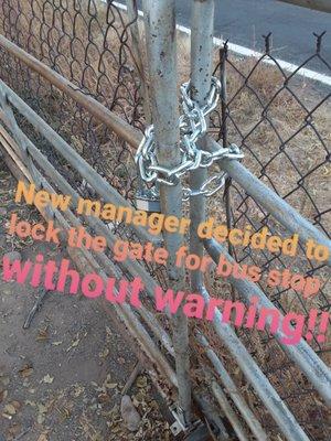 Locked bus stop gate