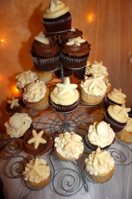 cupcakes ordered for a wedding- she added great chocolate shells LOVED - huge hit