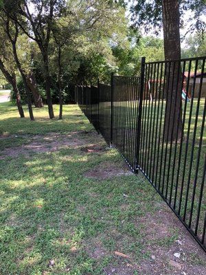 New Installation of a Wrought Iron Fence.