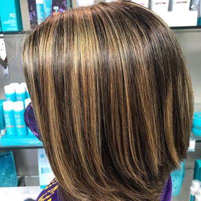 Highlights to help blend grey hair