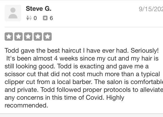 5 Star review that Yelp hid