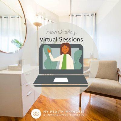 NY Health Hypnosis & Integrative Therapy now offers virtual sessions in NY, NJ, CA, and FL.