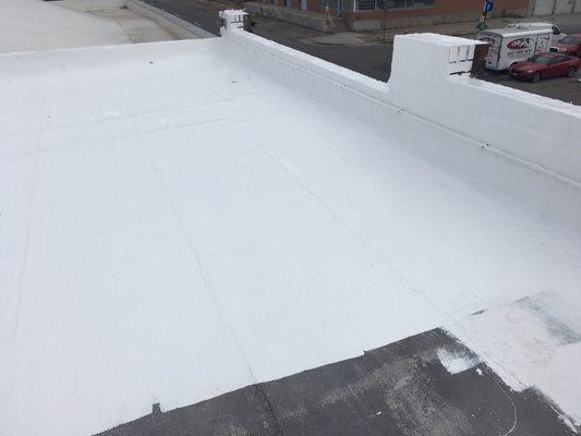 Flat roof re-coated with GacoFlex