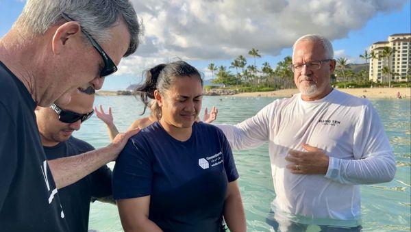 Six more following Jesus as Lord, through baptism.