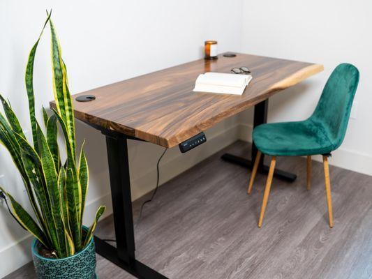 Adjustable Standing Desk -live edge walnut wood for the best price!