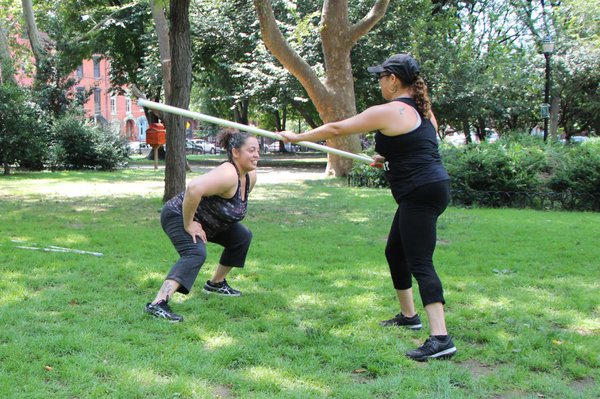 Sets and reps can get boring. Sometimes, why not get the same benefit from a partner movement game? Here we're working on squats.