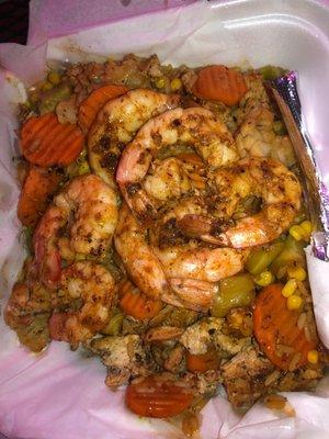 Birds Stir Fry Bowl with shrimp n chicken