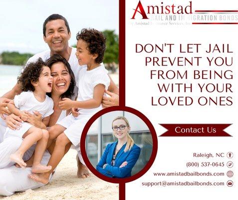 Don't let jail keep you apart from your loved ones. At Amistad, we're dedicated to reuniting families by providing swift and reliable bail s