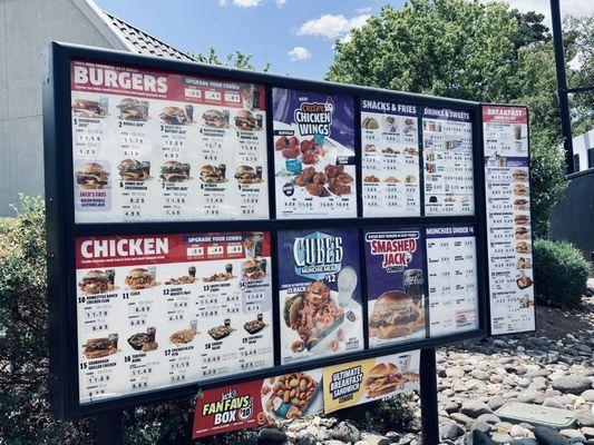 Drive-thru menu