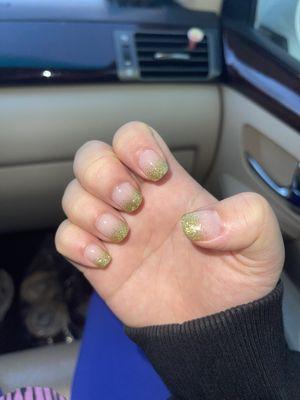 green ombre nails