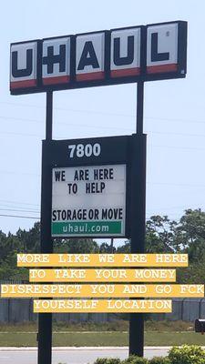 U-Haul signage at 7800 Narcoossee Rd, Orlando, FL 32822