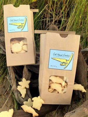 Cookie flavors are Orange Blossom, Lemon, Lime and Brown Butter. Also available Zesty Cheddar Crisp.