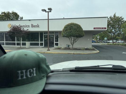 Mechanics Bank of Gilroy and my company logo on my hat.