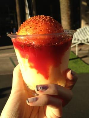 Chamango..tastes exactly like a mangolada sprinkled with chili limon!