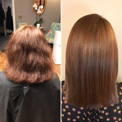 Before and After Keratherapy Keratin Smoothing Treatment, Formaldehyde Free!