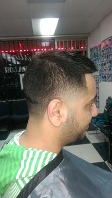 Another clean taper fade shave w/ scissor point cut