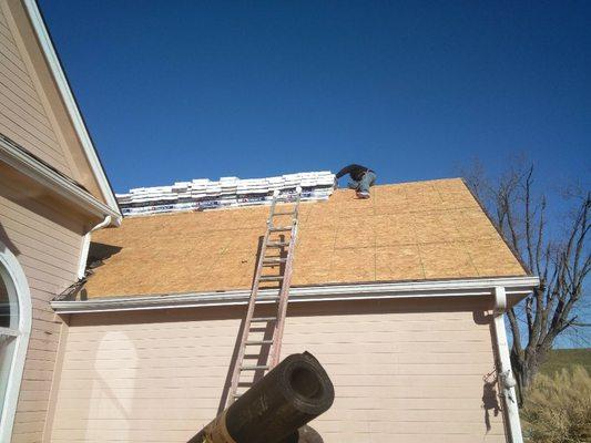 Here is part of the back side of the same massive house Sarro's Roofing& Construction LLC has done this past summer.