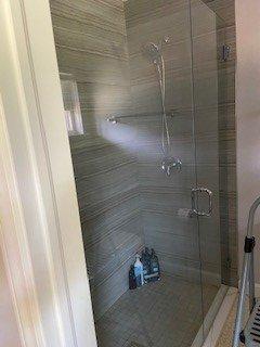 This glass shower was completely opaque before Jenny's team showed up and polished it to perfection. I wish I had snapped a before photo!