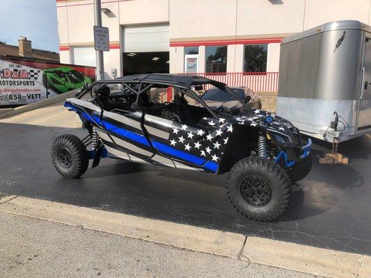 Custom graphic print installed on this UTV.