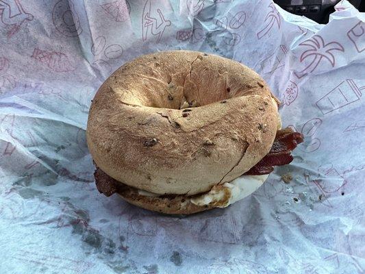 Egg, Bacon and Cheese (Jalapeño) Bagel Sandwich