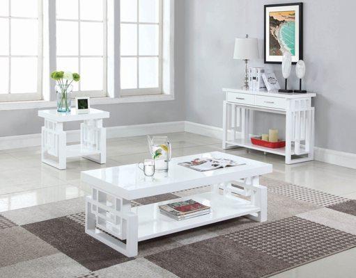 White Lacquer coffee, side and sofa table