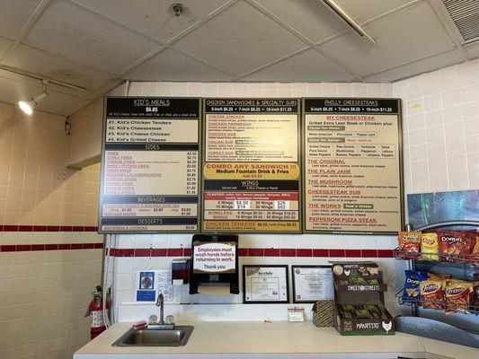 Nice size menu with options for all