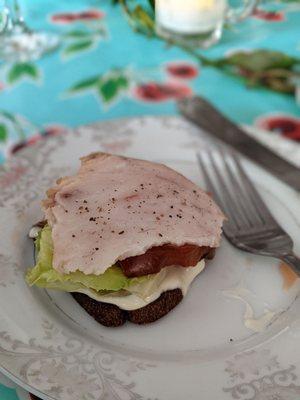 Smoked swordfish open faced sandwich (BLT wannabe)